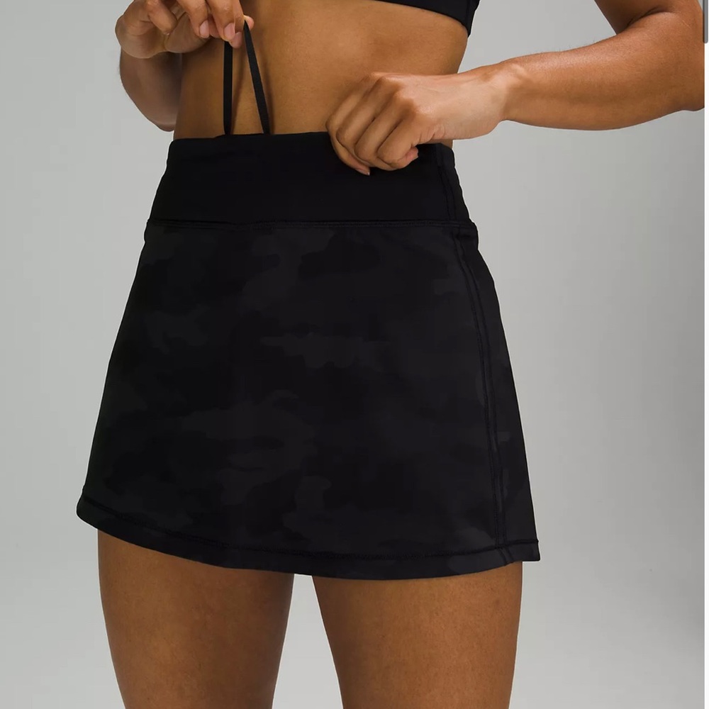 Lululemon camo print pace rival skirt long